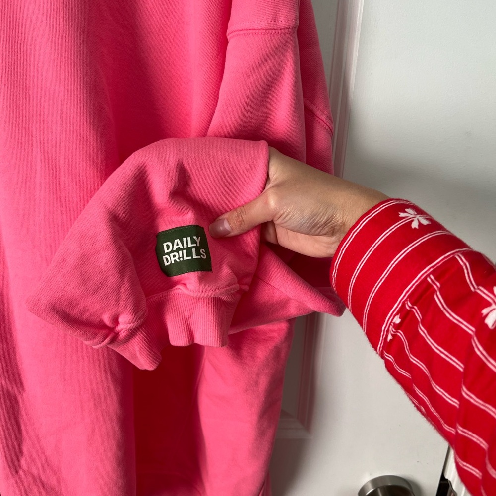 Daily Drills Oversized Crewneck Sweatshirt Pink - Picture 9 of 10